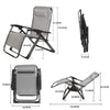 1X Heavy Duty Zero Gravity Chair Folding Lounge Beach Outdoor Square Frame