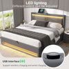 Ottoman Lift Up Storage Bed PU Upholstered Bed Frame w/ Headboard 6ft Super King