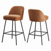2X Breakfast Bar Stools Thickened Pad Linen Dining Chairs for Counter Kitchen