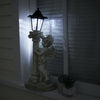 Resin Roman Pillar Angel Statue Figurine Solar Powered Light Outdoor Garden Lamp