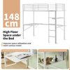 Single Solid Metal Loft Bed Frame High Sleeper Bunk Bed Study Desk Cabin Bed