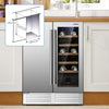 2-in-1 Beverage and Wine Cooler Free-standing & Built-in Dual Zones Wine Fridge