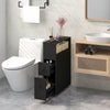 Slim Bathroom Storage Cabinet Narrow Rolling Storage Organizer-Black