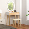 LED Makeup Dressing Table 3 Lights Setting Rectangle Mirror with Drawer Storage