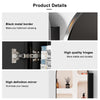 Arched Bathroom Mirror Cabinet Metal Framed Premium Black Wall Mounted Storage