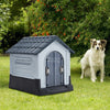 XL Weatherproof Pet House Plastic Dog Kennel Indoor Outdoor Animal Shelter +Door