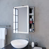 LED Bathroom Mirror Cabinet with Sliding Door Storage Sensor Lights 430 x 690 mm