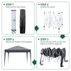 3Mx3M Gazebo Marquee Pop Up Canopy Outdoor Garden Party Tent w/4 Sidewalls Grey