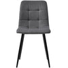 Set of 4 Dining Chairs with Backrest Metal Legs Living Room Kitchen Chairs Grey