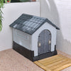 Plastic Pet House Cat Dog Kennel Steel Door Weatherproof Outdoor Animal Shelter