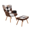 Wing Button Back Upholstered Armchair w/Footstool Relax Lazy Sofa Lounge Chair