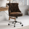 Vintage Swivel Computer Desk Chair Distressed Leather Home Office Gas Lift Chair