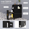 Small Bathroom Storage Cabinet with Toilet Brush Holder-Black