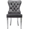 Dining Chairs Set of 2/4/6 Fabric Upholstered Kitchen Chairs w/ Metal Legs Grey