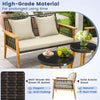 5Pcs Outdoor Conversation Set Wicker Furniture Set Garden Chair Bench Table Set