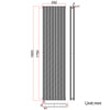 Black Radiator Vertical Double 1800x392 Oval Column Tall Upright Rad With Valves