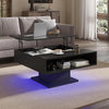 Led Coffee Table with Hidden Storage for Living Room Lift Top Coffee Table Black