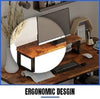 L-Shaped Home Computer Desk Table Writing With Fabric Pocket Hook Storage Shelf