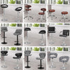 2 Pieces Upholstered Swivel Stool Adjustable Height Chair Office Desk Bar Stool