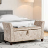 Seville Storage Ottoman Seat Stool Bench Chest Toy Box Pouffee Champagne Velvet