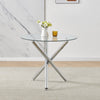 Modern 5Pcs Round Dining Table and Chairs Set 4 for Dining Room Space Saving