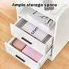 Bedside Table LED Light Nightstand High Gloss 2 Drawers USB Port Power Plug