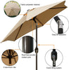 2.7M Round Garden Parasol Sun Shade Patio Hanging Umbrella with Crank Tilt Base