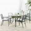 Brokky Stackable Garden Chair Set 5 pcs Anthracite -coated Steel,Garden Y3M2