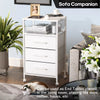 Bedside Table with Charging Station, Nightstand with 2 Outlets and 2 USB Ports