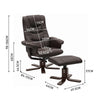 Upholstered Recliner TV Armchair Sofa Faux Leather Chair Sofa with Footstool Set