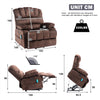 Power Riser & Recliner Armchair Fabric Velvet Electric Massage Sofa Chair Brown