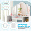 Toddler Vanity Table and Chair Set Princess Makeup Vanity Set-White