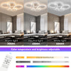 Dimmable LED Ceiling Fan Light Living Room Chandelier Lamp With Remote Control