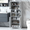 Tall Bathroom Cabinet Large Floor Storage Cabinet w/ Acrylic Doors White