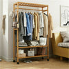 Solid Wood Coat Rack Stand Clothes Hanging Rail Rack Shelf Closet Portable Use