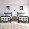 3Ft Single Bed Frame Vintage Iron Platform Bed with High Headboard and Footboard