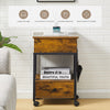 Side Table Coffee Table End Table NightStand Bedside Table with Charging Station