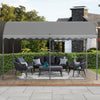 Steel Pergola 4m 3m Garden Shade Sun Weather Proof Awning Grey Curve Canopy UK