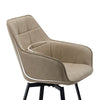 2x Swivel Faux Leather Dining Chairs Padded Seat Dining Room Chair Beige Modern