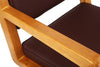 Barber Chair Wooden Handrail Swivel Adjust Seater Height Barber Shop Chair Brown