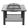Outdoor BBQ Firepit Brazier Garden Table Stove Patio Heater Log Burner w/ Shelf