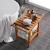 Shower Bath Seat Chair Stool Bench Non-Slip Safe Seat w/ Storage Shelf Organizer