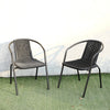 2 4 6pcs Black Stackable Outdoor Chairs Poly Rattan Patio Garden Dining Seats