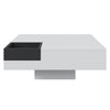 Coffee Table With LED Lights Modern Marble Effects Living Room Furniture White