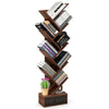 10-Tier Wooden Bookshelf Tree Shaped Display Storage Rack Utility Organizer Rack