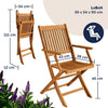 Garden Dining Table and Chair Rustic Wooden Patio Furniture 4 Seater Folding Set