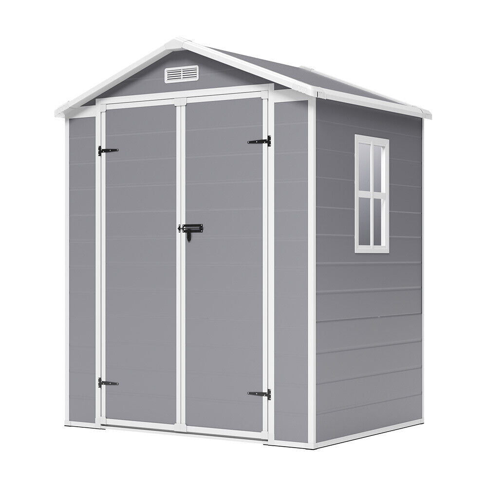 6x4.4 ft Large Garden Storage Shed Plastic Shed House Cabin With Windo ...