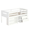 Kids Children's Bed Cabin Bed Mid Sleeper with Drawers Storage Bed Frame White