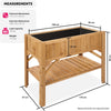 Raised Plant Bed Shelf Garden Wooden Box Flowers Herbs Vegetables Outdoor Patio
