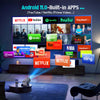 4K UHD Projector Android TV Home Theater Movie Smart Bluetooth 5G WiFi Beamer UK